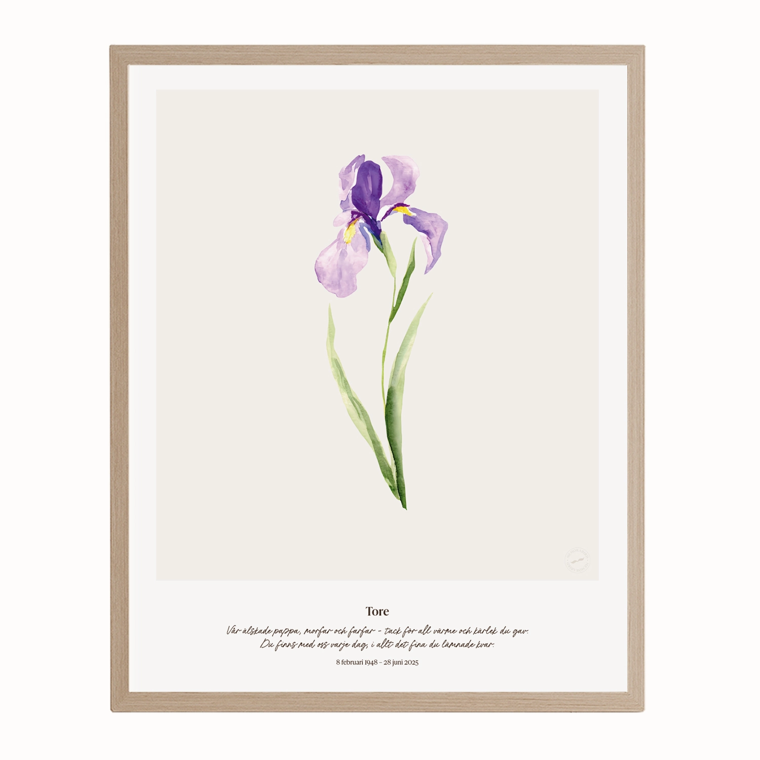 Minnesblomma februari – minnestavla med iris